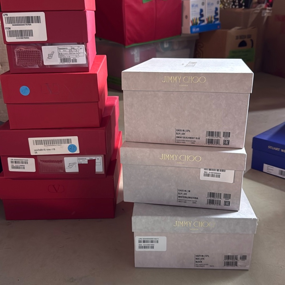AUTHENTIC JIMMY CHOO SHOE BOXES WITH TISSUE AND CARE CARD